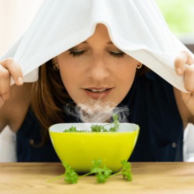 steam inhalation of essential oils