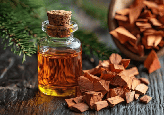 bottled cedarwood oil